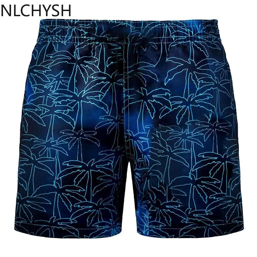 2021 New Fitness Printing Quick Dry Swimwear Men  Swimming Trunks Summer