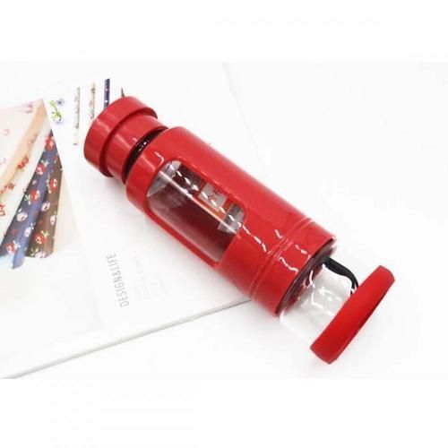 Portable Tea Tumbler Water Bottle 400ml With Removable Tea/fruit Infuser And Tea Storage Compartment(Red)