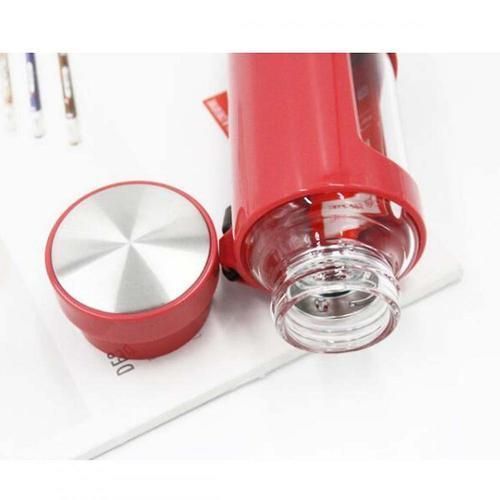 Portable Tea Tumbler Water Bottle 400ml With Removable Tea/fruit Infuser And Tea Storage Compartment(Red)