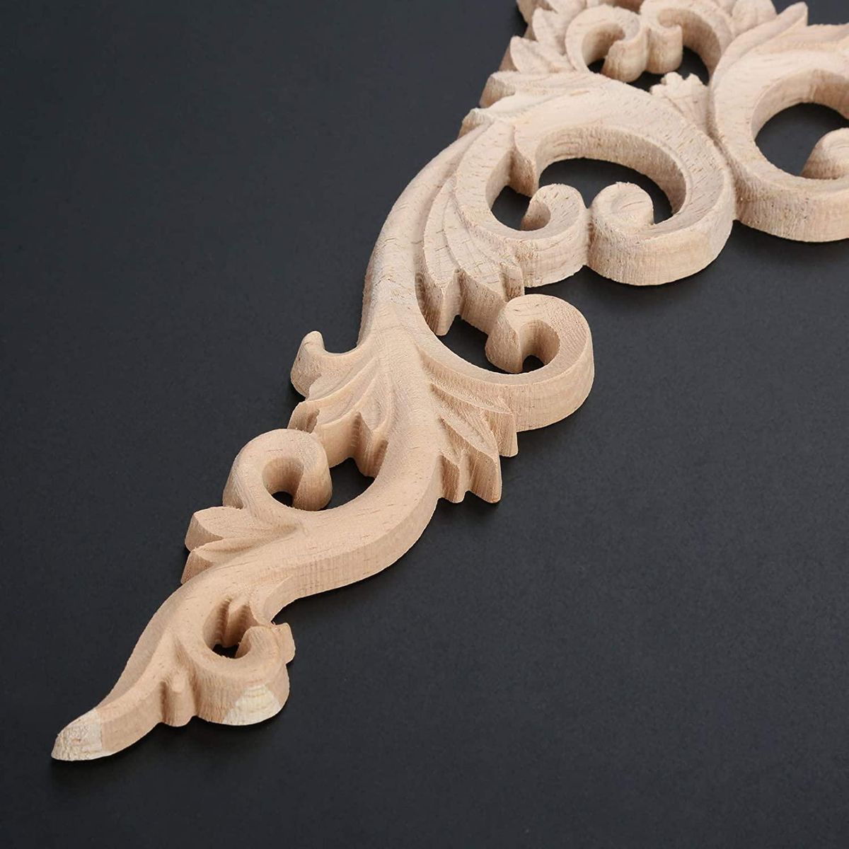 4Pcs/Set Wood Carved Corner Onlay Applique Unpainted Frame Cupboard Cabinet Decal for Home Furniture Decoration 15cm