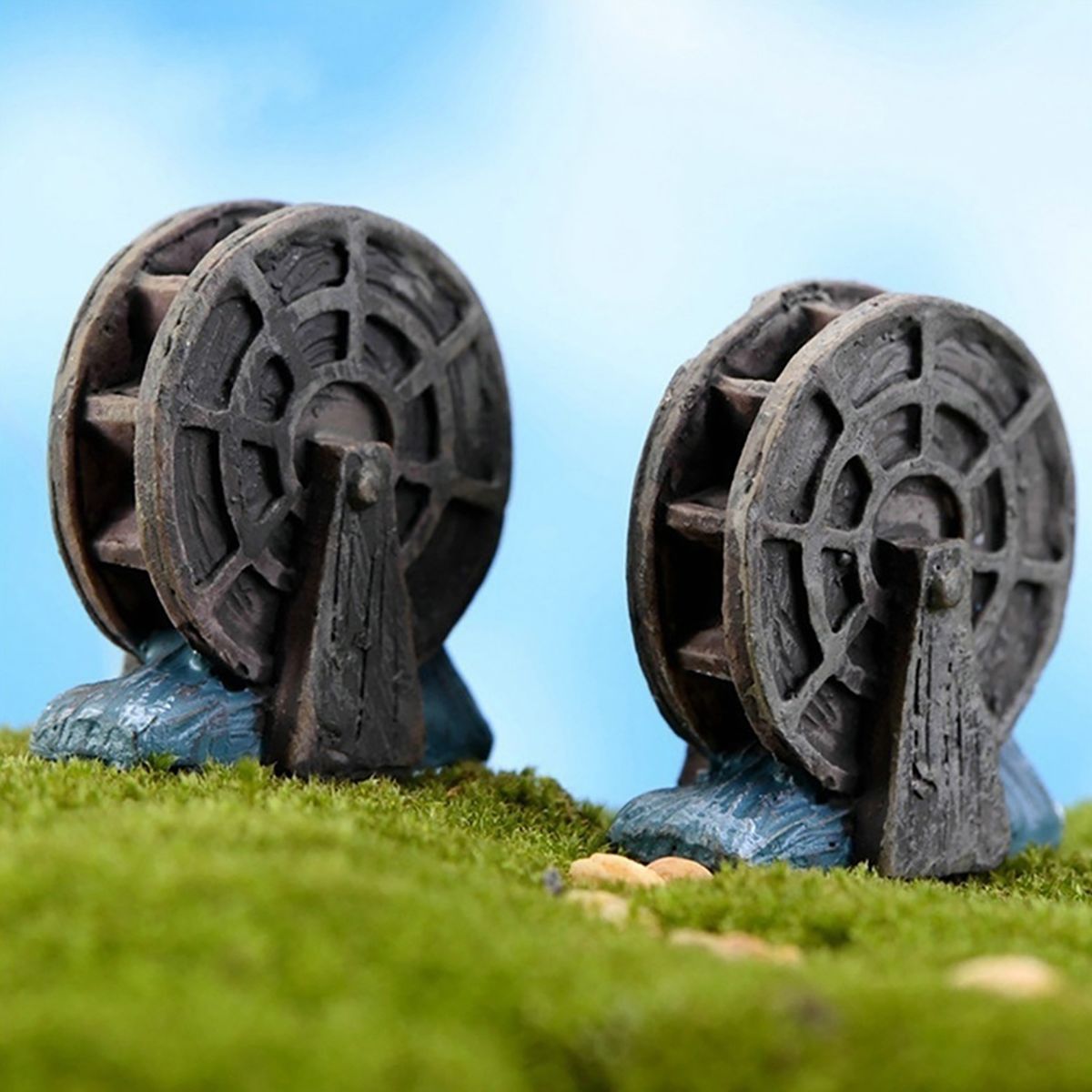 2 Pcs Waterwheel Micro Landscape Bonsai Succulent Plants-