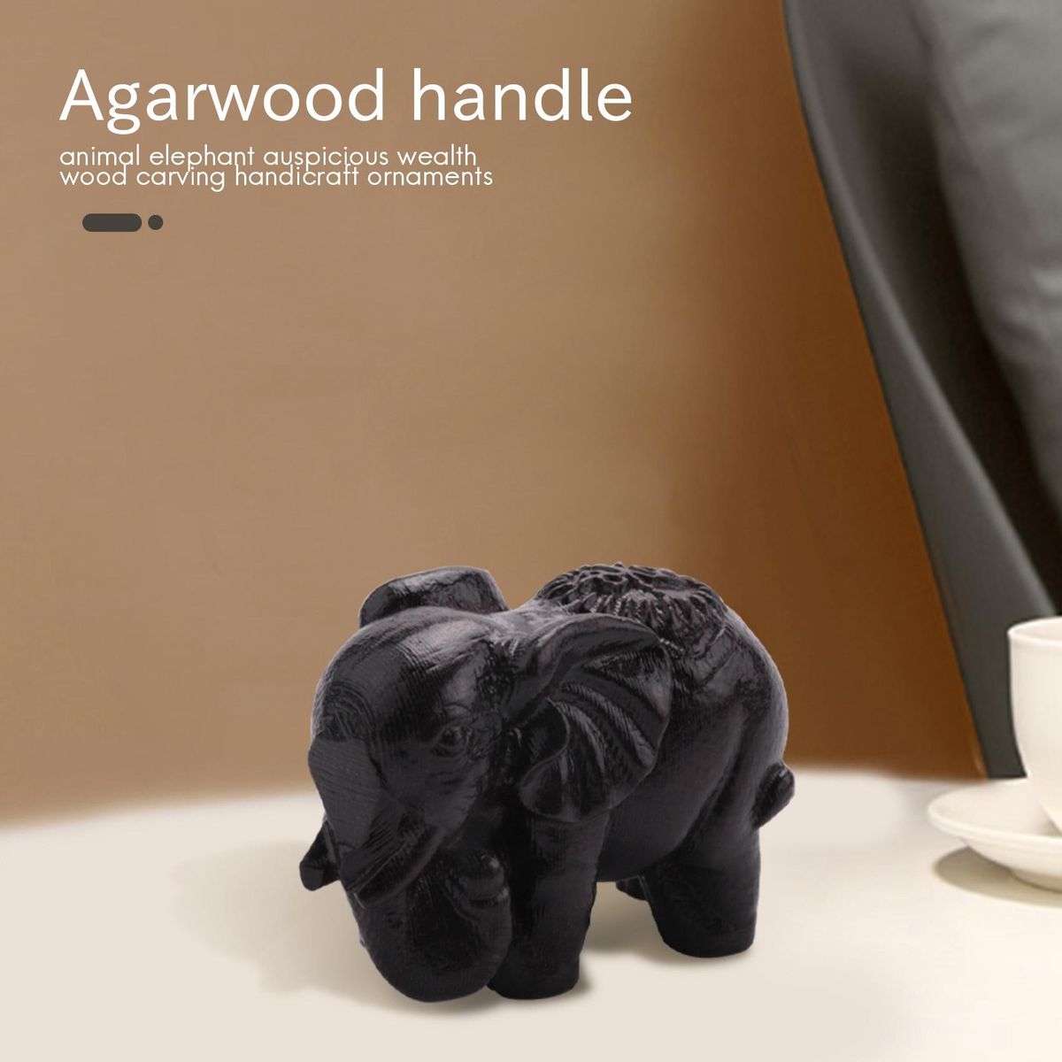 Ebony Elephant Ornaments Solid Wood Carving Furniture Porch