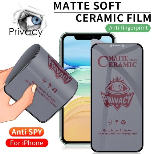 Ceramic Anti Spy Privacy Shatterproof Screen Glass Protector For iPhone 13 Pro