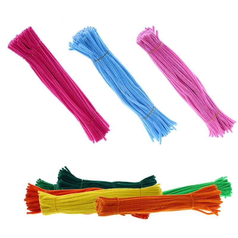 100Pcs Chenille Stems Pipe Cleaners Twist Rods Kids DIY-6#