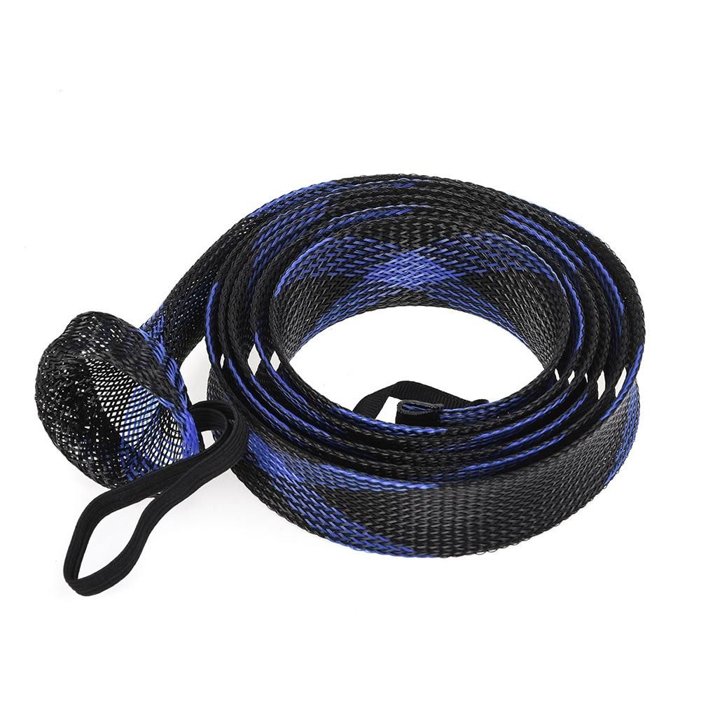Elastic Fishing Rod Protective Sheath Net Tube Cover,White+B