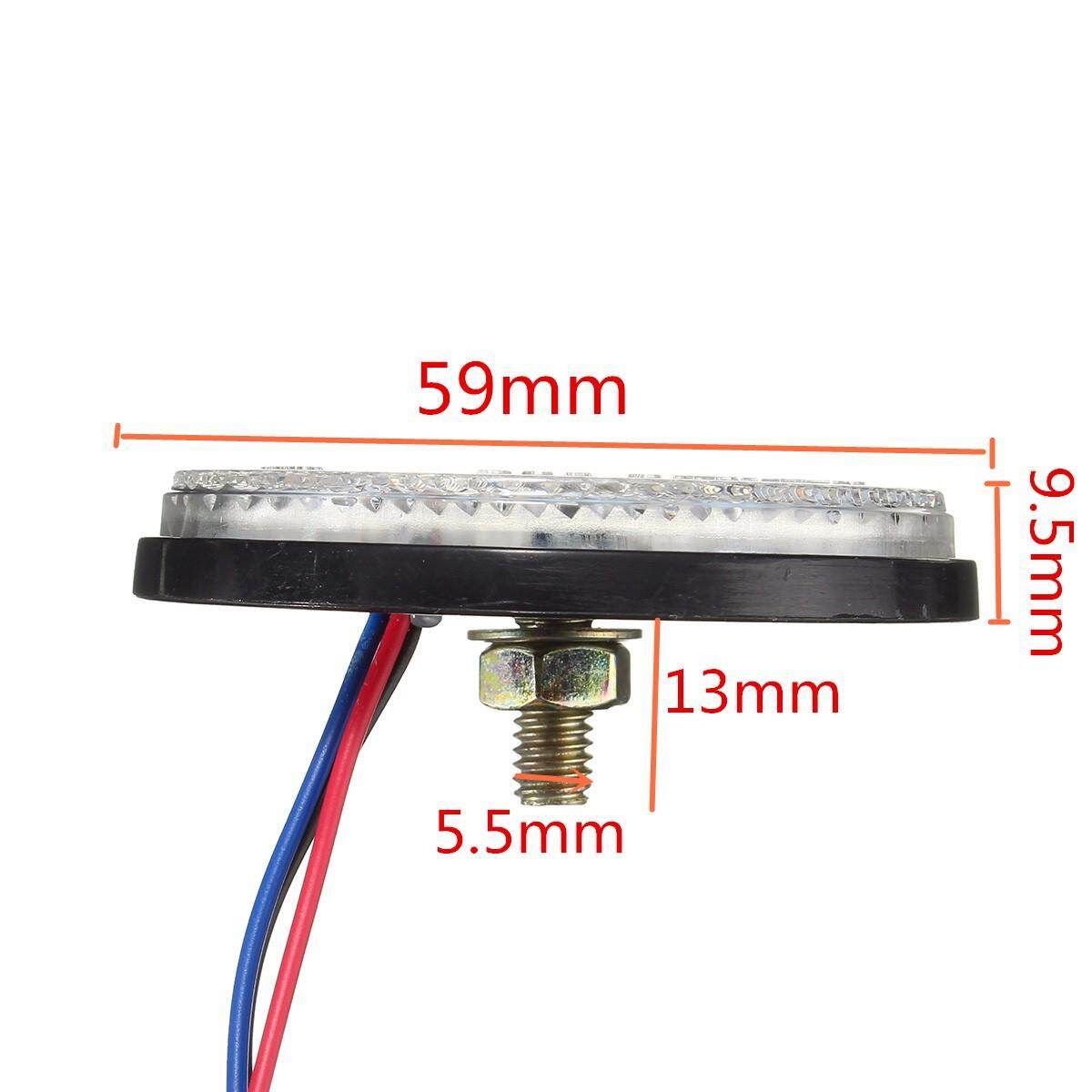 2PCS Round Reflector LED Light Rear Tail Brake Stop Signal 12V For Toyota COROLLA Yellow