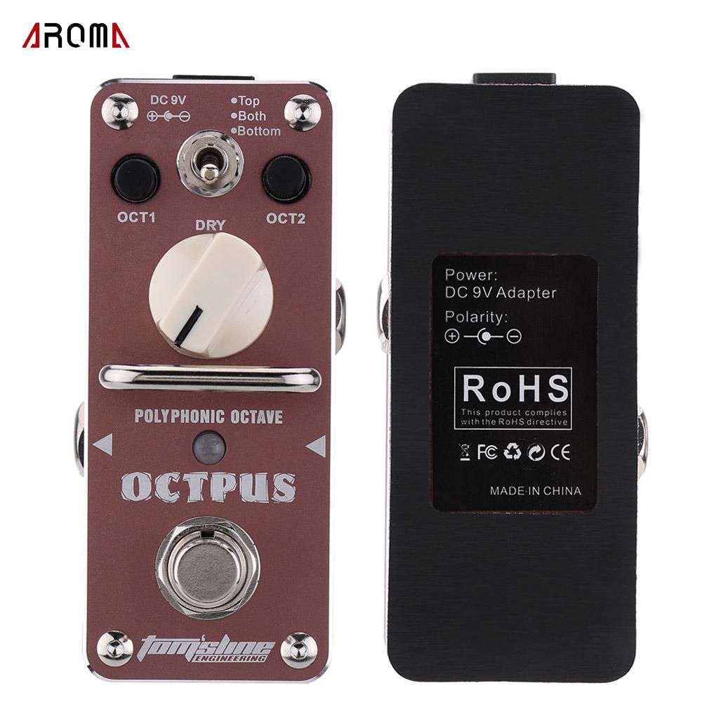AROMA AOS-3 Octpus Polyphonic Octave Electric Guitar Effect Pedal Mini Single Effect with True Bypass