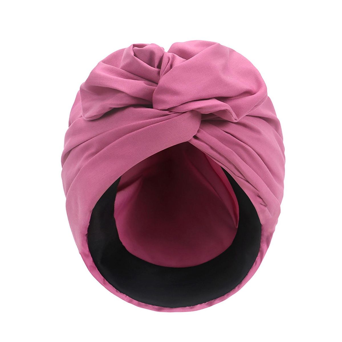 Solid-color Headscarf Retro Chic Headwrap Soft Breathable for Women Pink