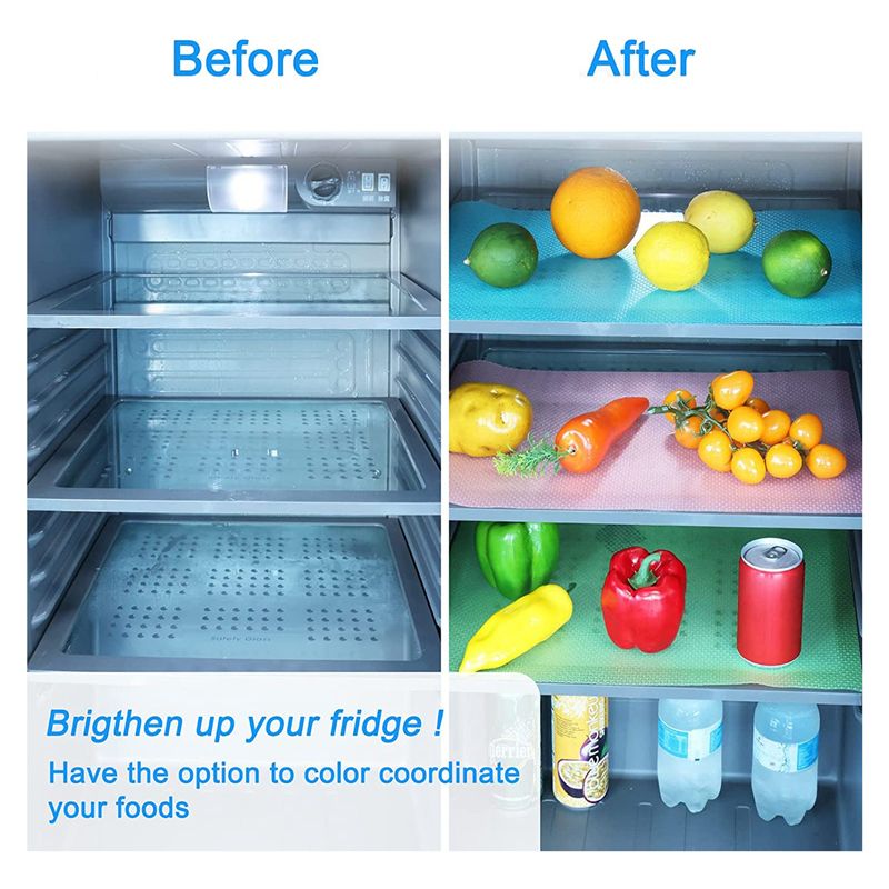 18 Pcs Refrigerator Liners Mats, Fridge Shelf Liners