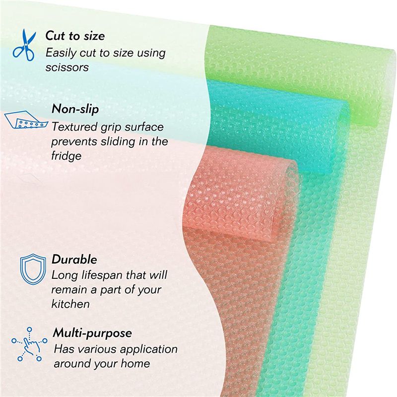 18 Pcs Refrigerator Liners Mats, Fridge Shelf Liners