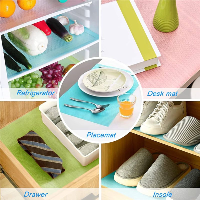 18 Pcs Refrigerator Liners Mats, Fridge Shelf Liners