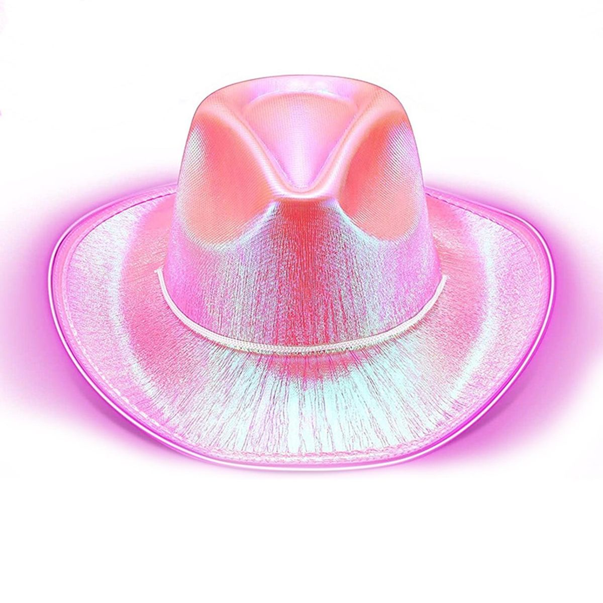 Cowboy Hat Halloween Colorful LED Cowgirl Hat Pink