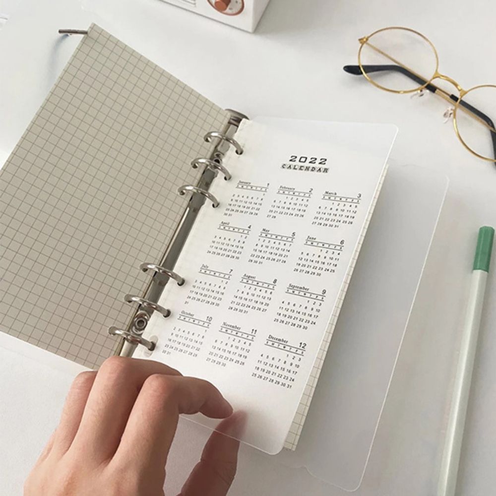 2022 Calendar A5 A6 Schedule Organizer PP Binder Dividers