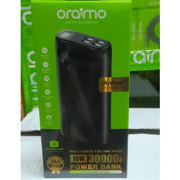 Two-way Fast-charging Power Bank - 30000mAh - 15W - Black