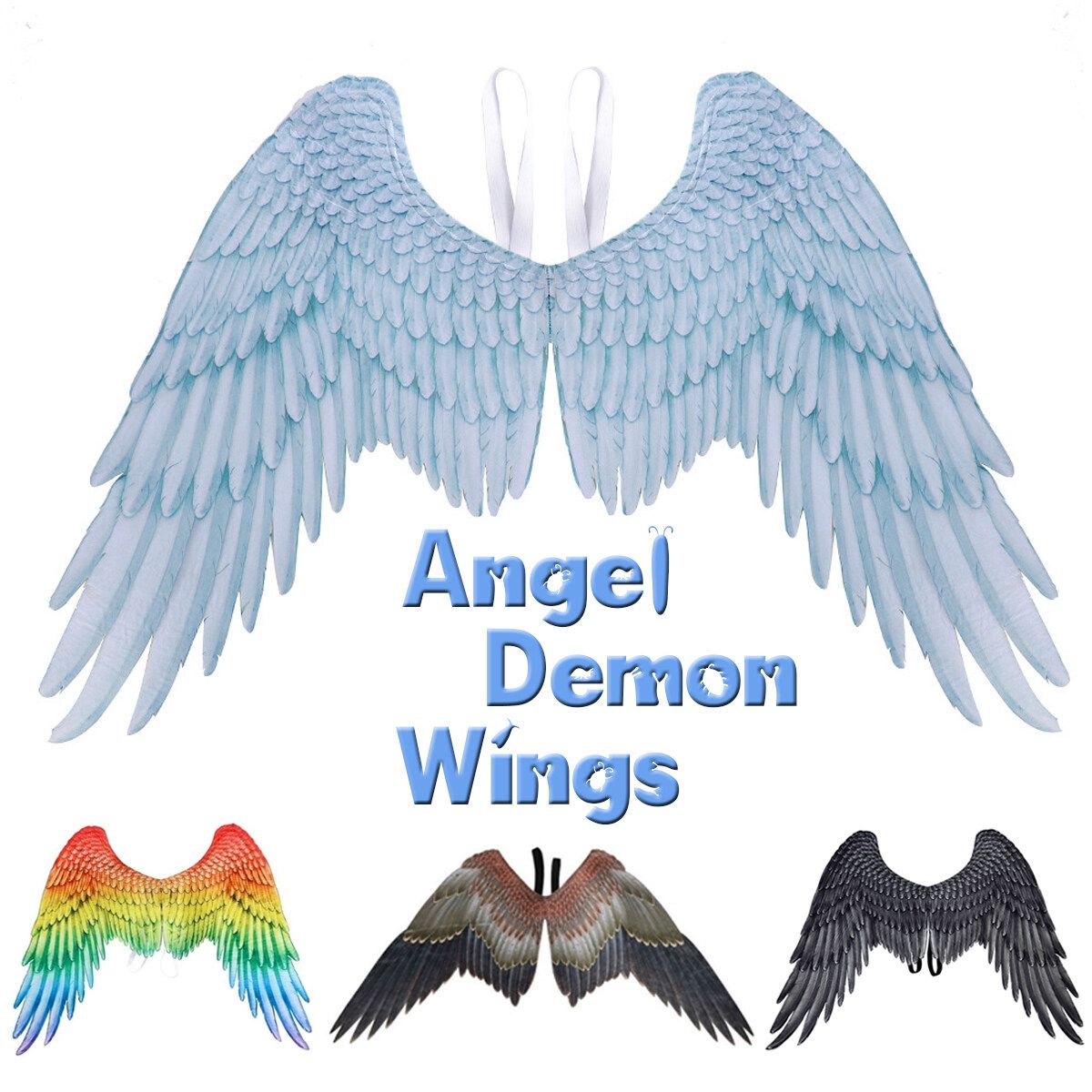 Angel Demon Wings Halloween Mardi Gras Cosplay Pretend Play Dress Up Costume For Men Women Child Child Type