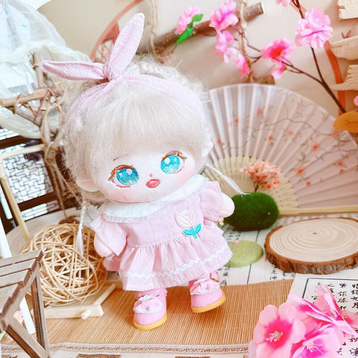 1 Set Doll Headband Lotus Dress Headband 20cm Idol Doll Clothes Pink
