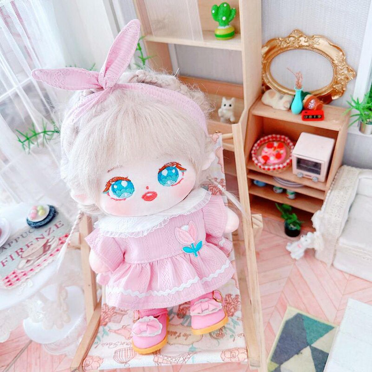1 Set Doll Headband Lotus Dress Headband 20cm Idol Doll Clothes Pink