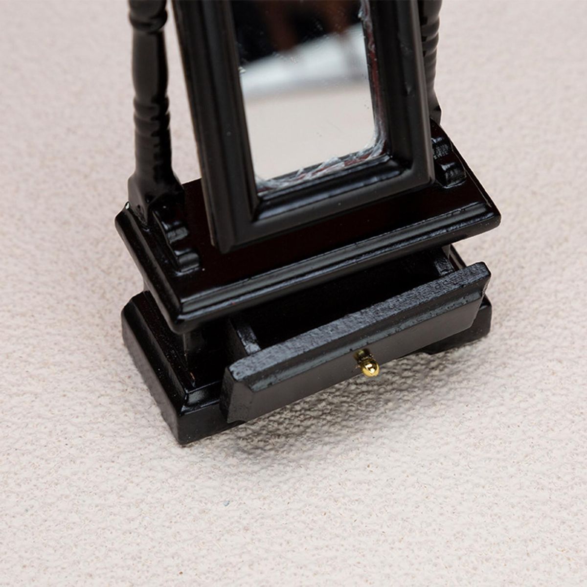 Doll House Furniture Wooden Mini Dressing Mirror Dollhouse Furniture Black