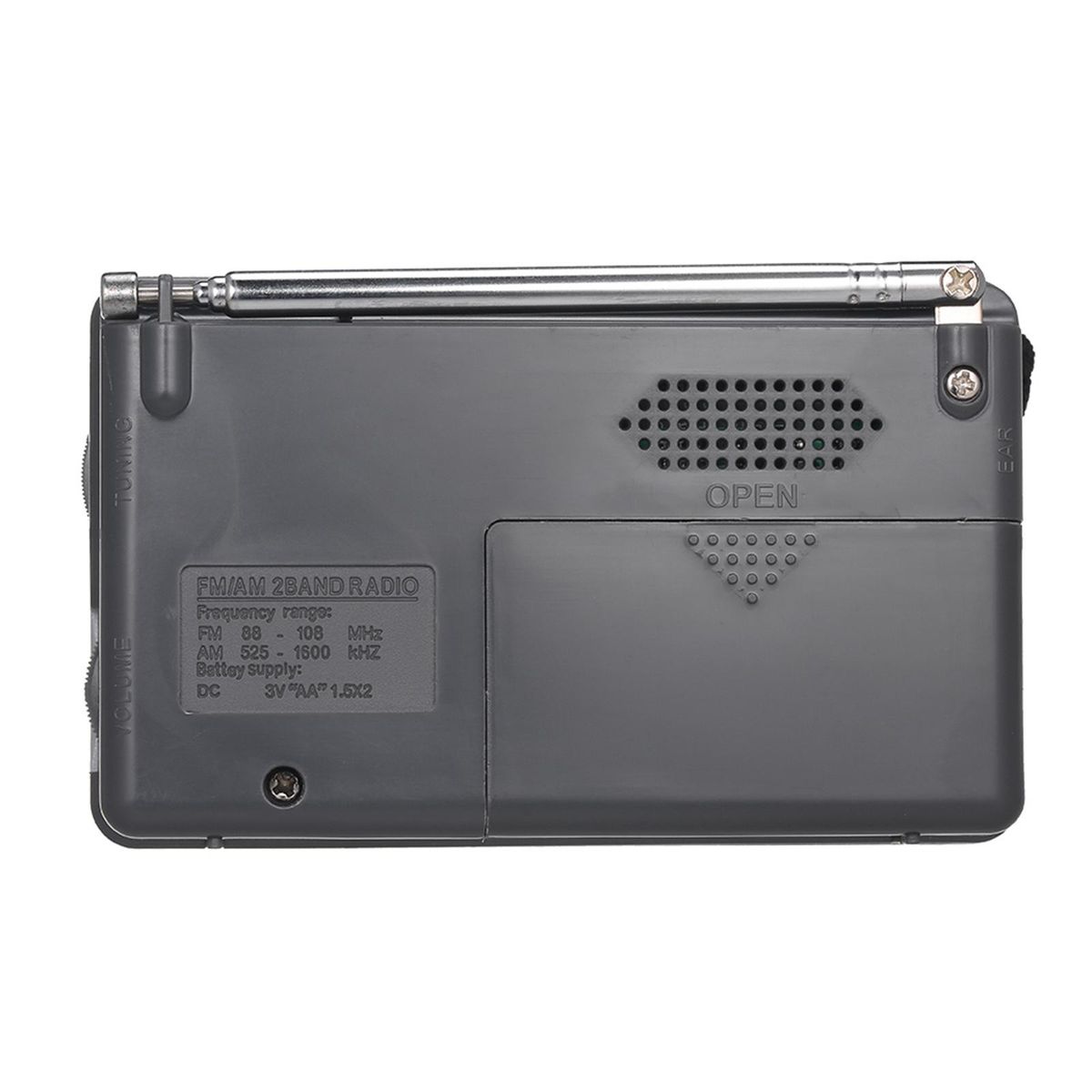 INDIN BC-R2048 Mini AM FM Radio 2 Band Radio Receiver Portable Pocket Radio Built-in Speaker w/ Headphone Jack Telescopic Antenna