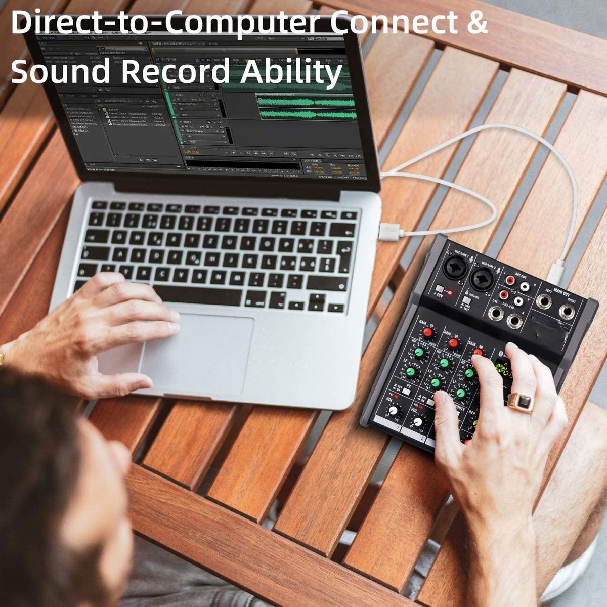 Sound Mixing Console Bluetooth USB Record Computer Playback