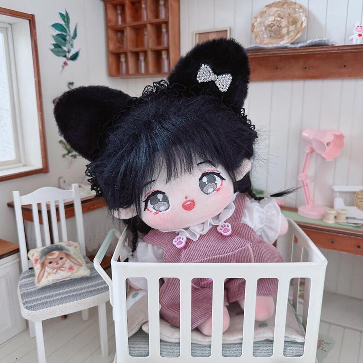 20cm Doll Clothes 20cm Idol Doll Printed Overalls Daily Wear Purple