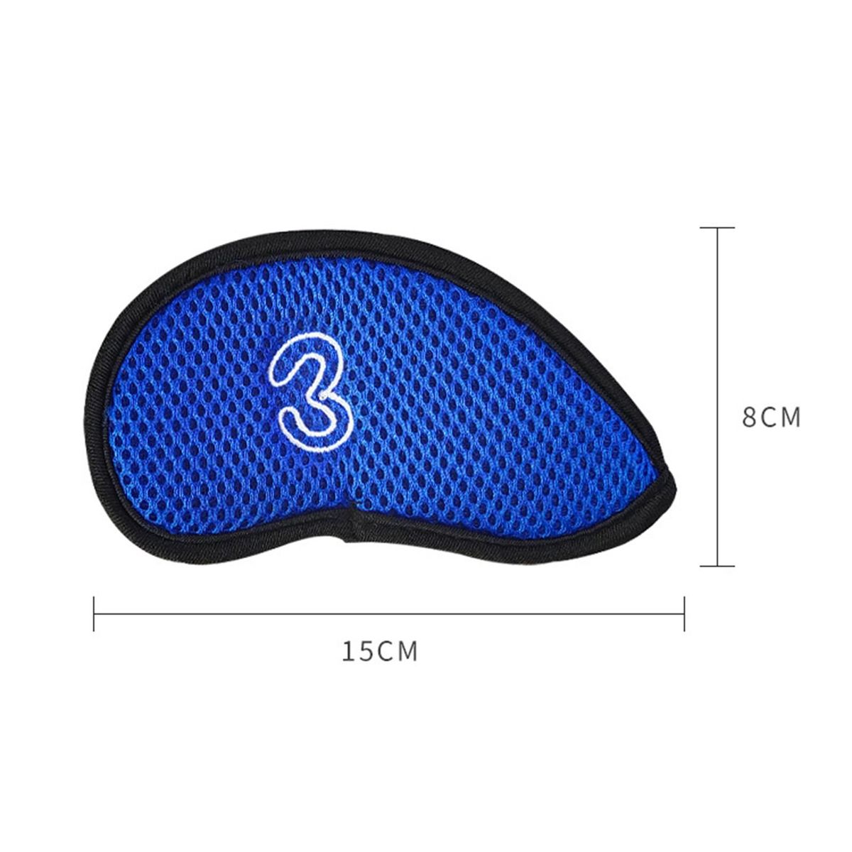 10Pcs Golf Protective Covers Golf Iron Head Covers Protectors Decors Blue