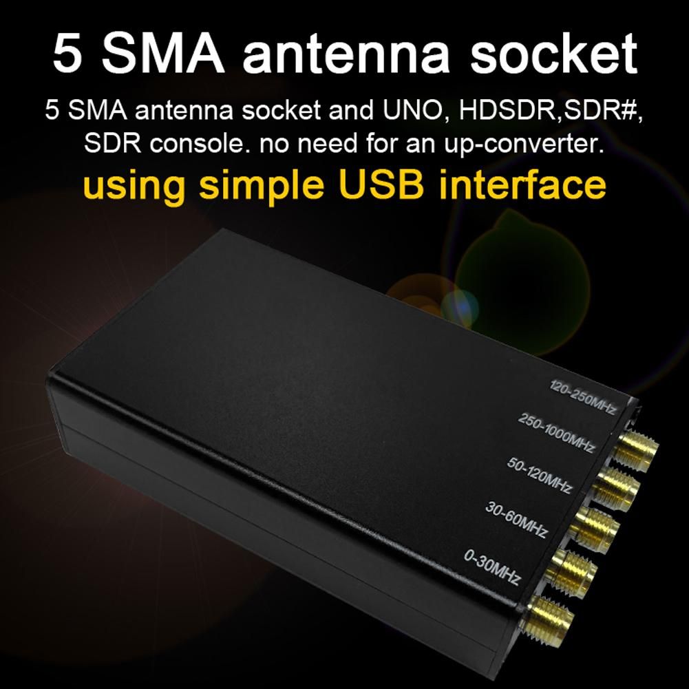 10kHz~1GHz Portable SDR Receiver RSP HF AM FM SSB CW Aviation Band Receiver Multiplatform Support Beginner Amateur Radio with Antenna