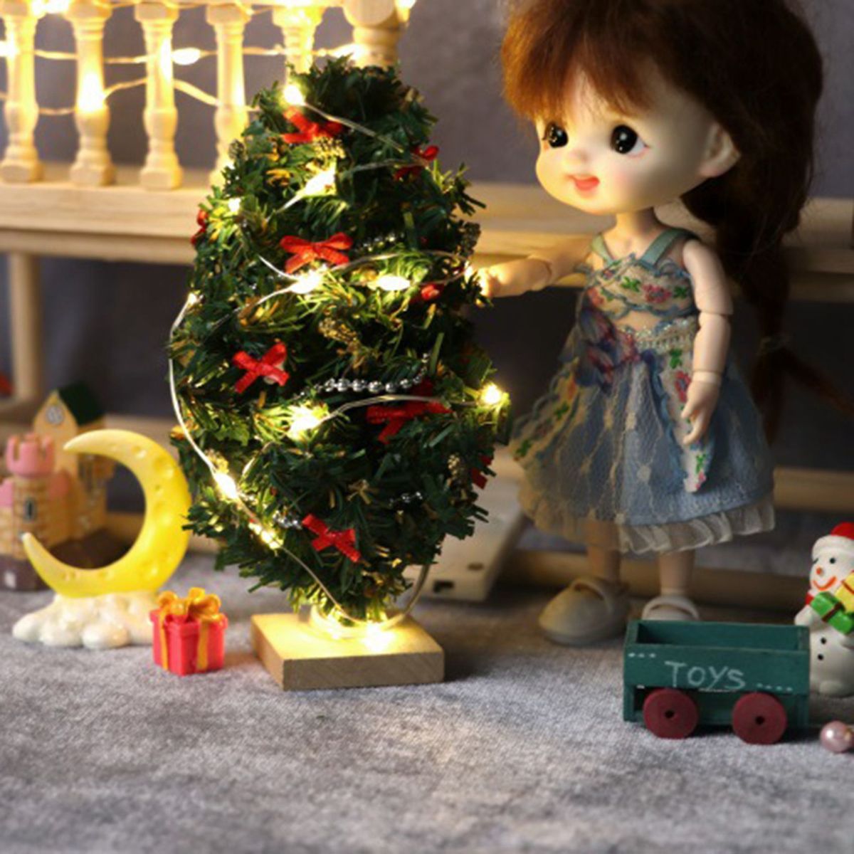 1/12 Dollhouse Miniature Led String Lights Dollhouse