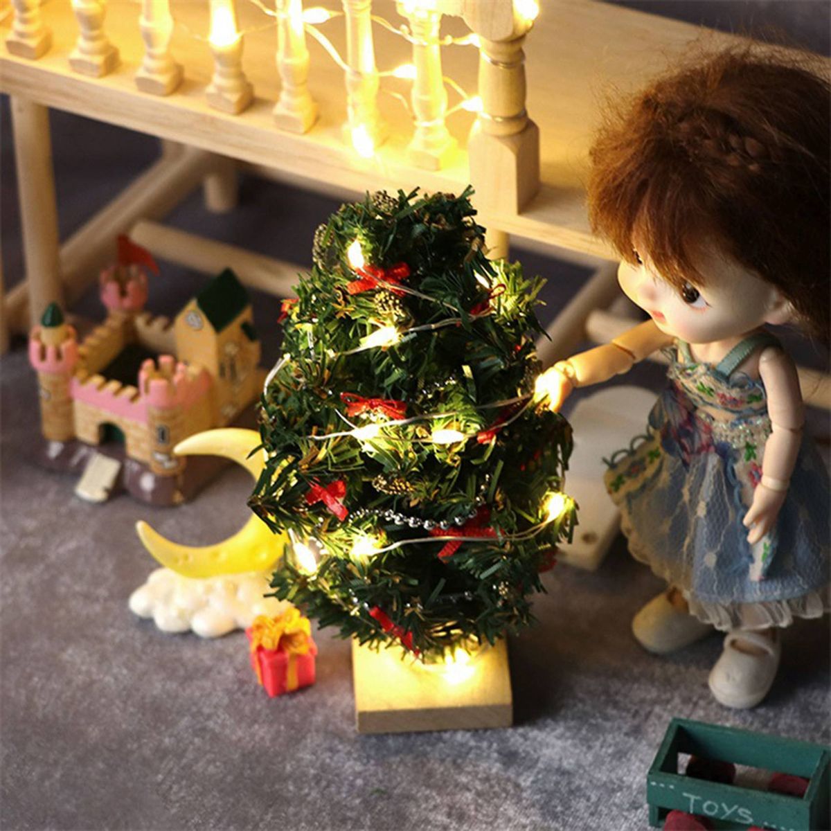 1/12 Dollhouse Miniature Led String Lights Dollhouse