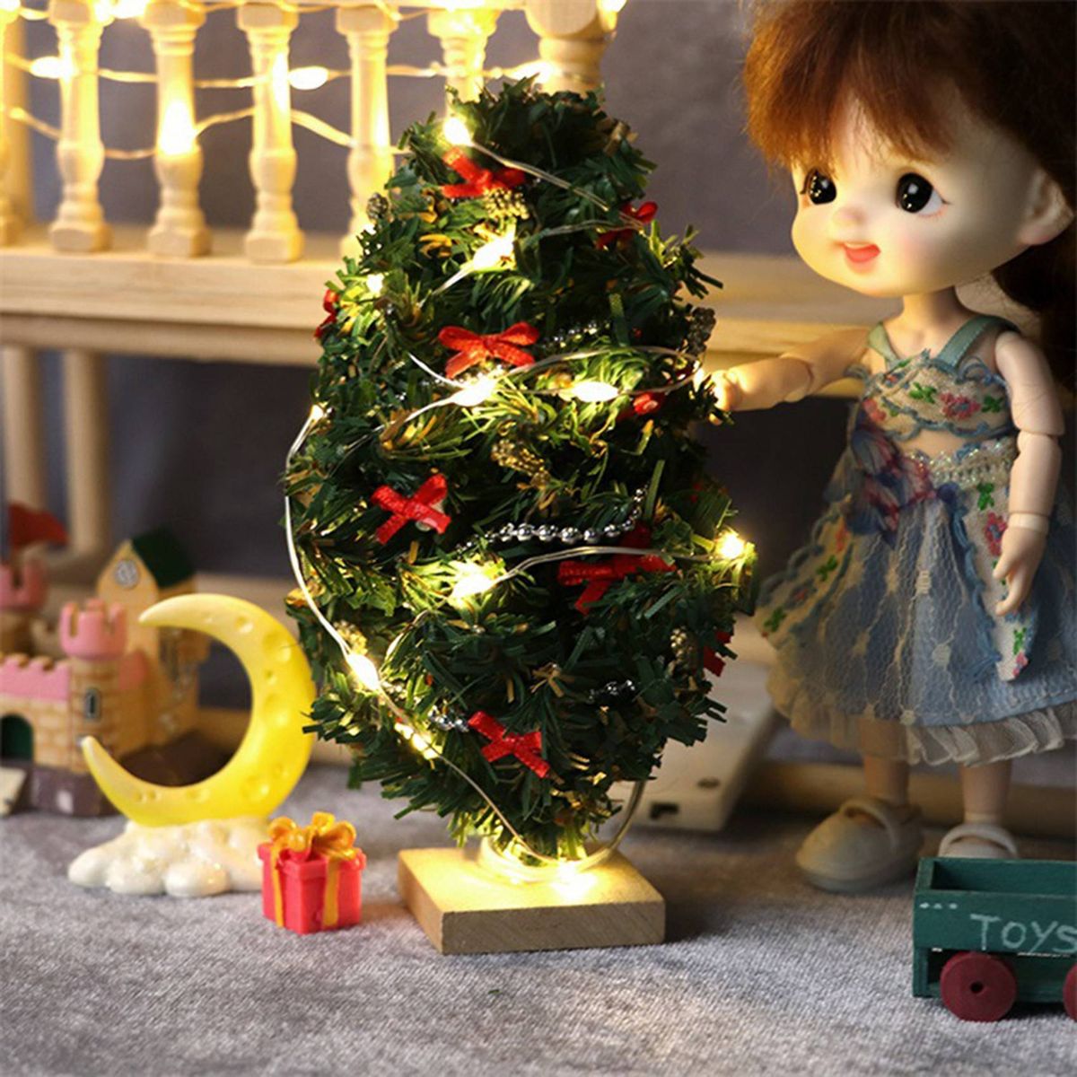 1/12 Dollhouse Miniature Led String Lights Dollhouse