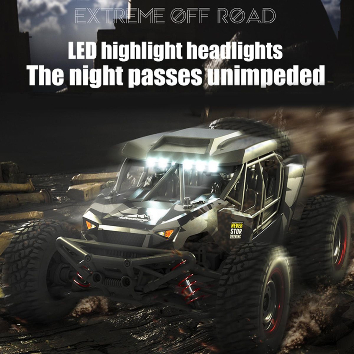 Remote Control Car, 2.4G 1:16 4-Wheel Drive 38km/h High-Speed Remote Control Car Pull Off-Road Vehicle Toy with 3 Battery