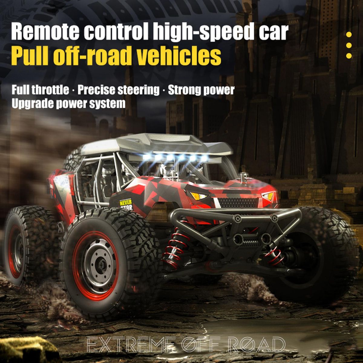 Remote Control Car, 2.4G 1:16 4-Wheel Drive 38km/h High-Speed Remote Control Car Pull Off-Road Vehicle Toy with 3 Battery
