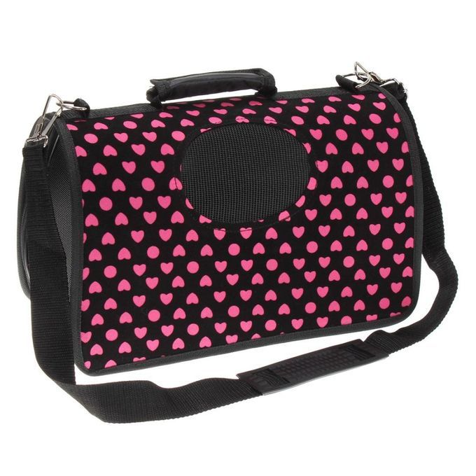 Comfort Travel Crate Carrier Bag Pet Dog Cat Pet Puppy Soft Kennel Tote S M ZX-Pink Love