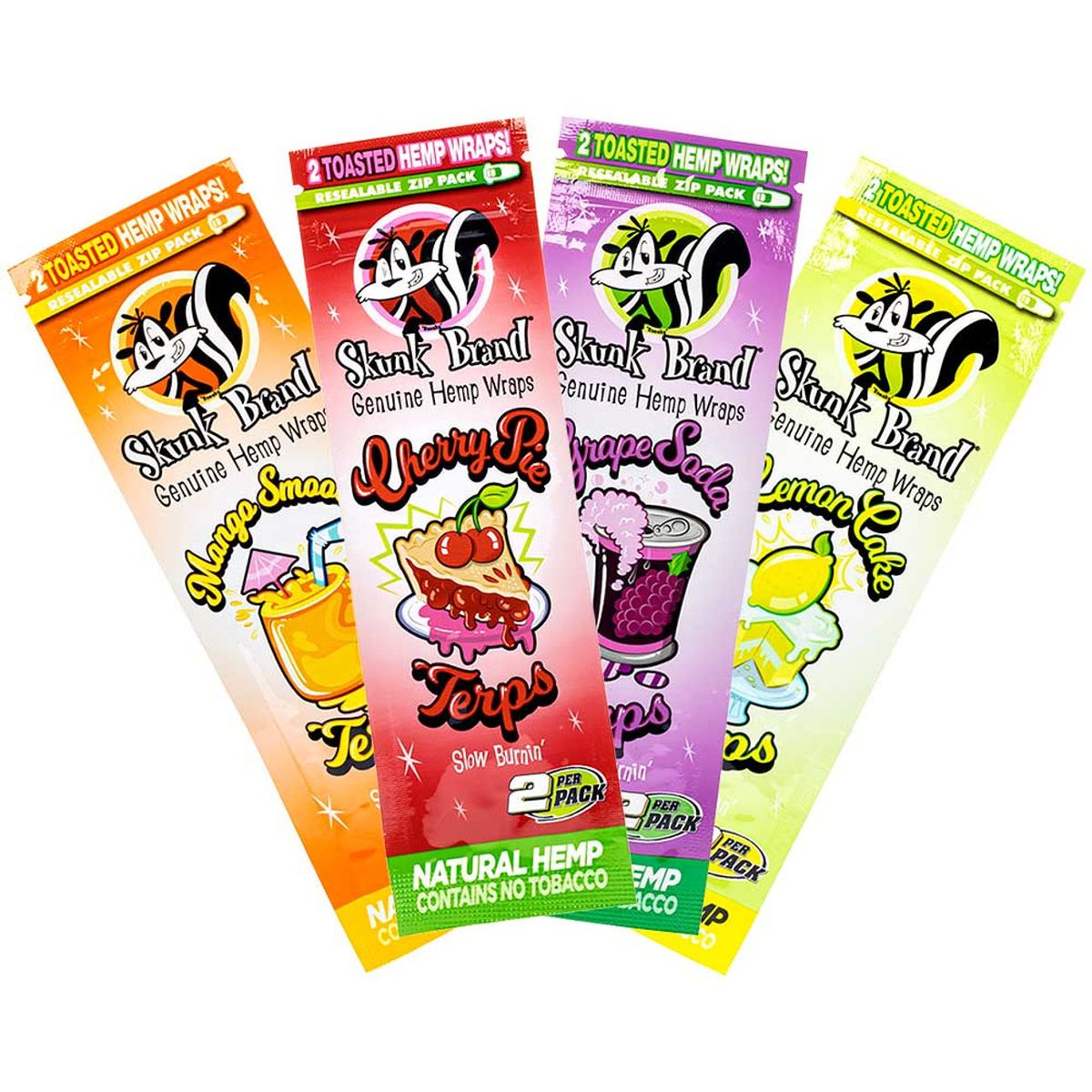 SkunkBrand Terp Enhanced Hemp Wraps (4 Pack Variety)