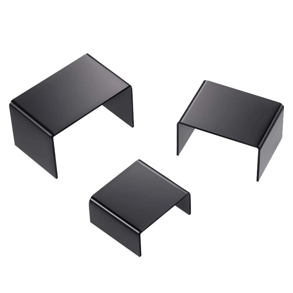 1 Set Acrylic Risers Display For Figures, Black Cake Stands For Candy