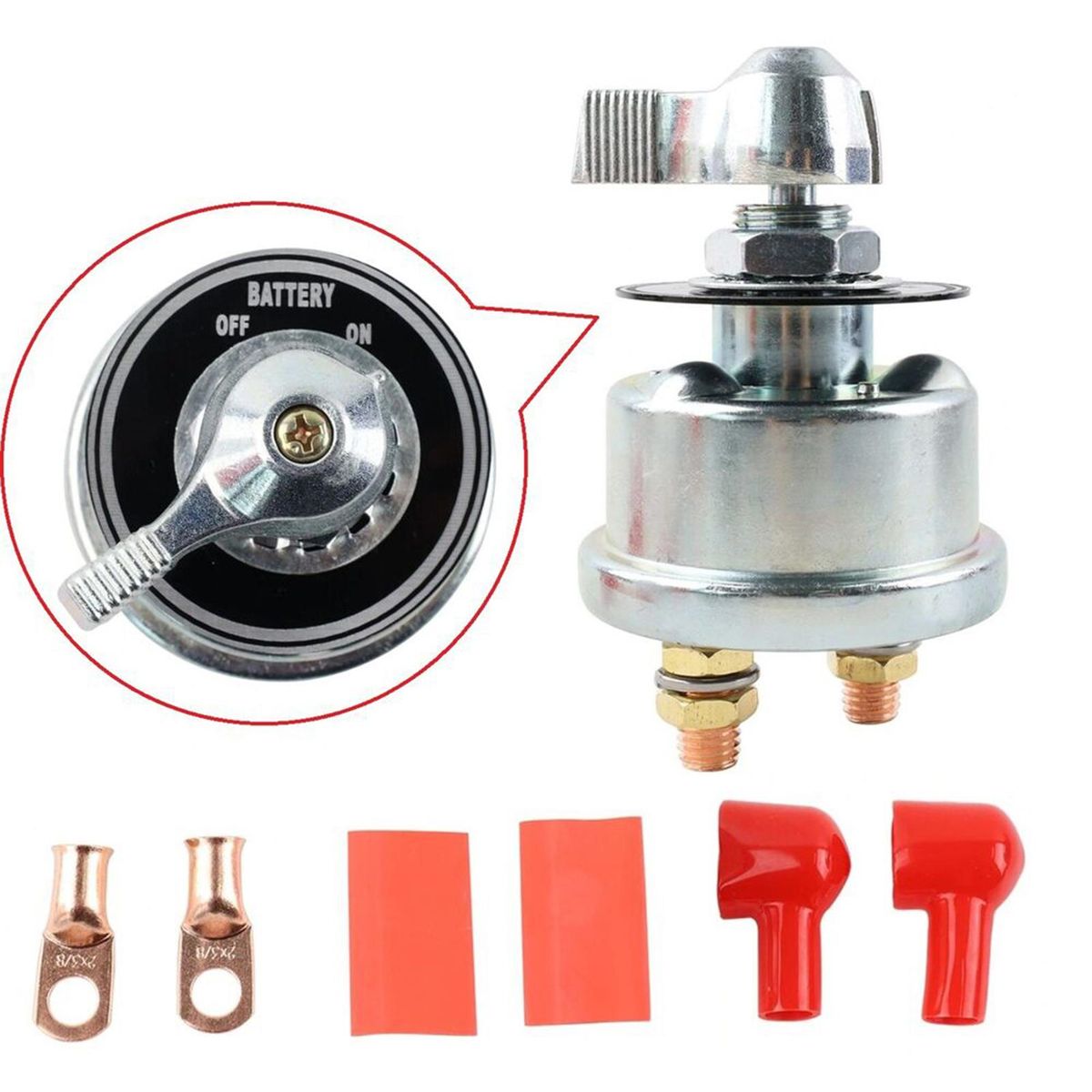 200A 12V-24V Master Battery Disconnect Switch Battery Power Cut Off Switch for Car Vehicle Truck Boat (Aluminium Housing, On/Off)