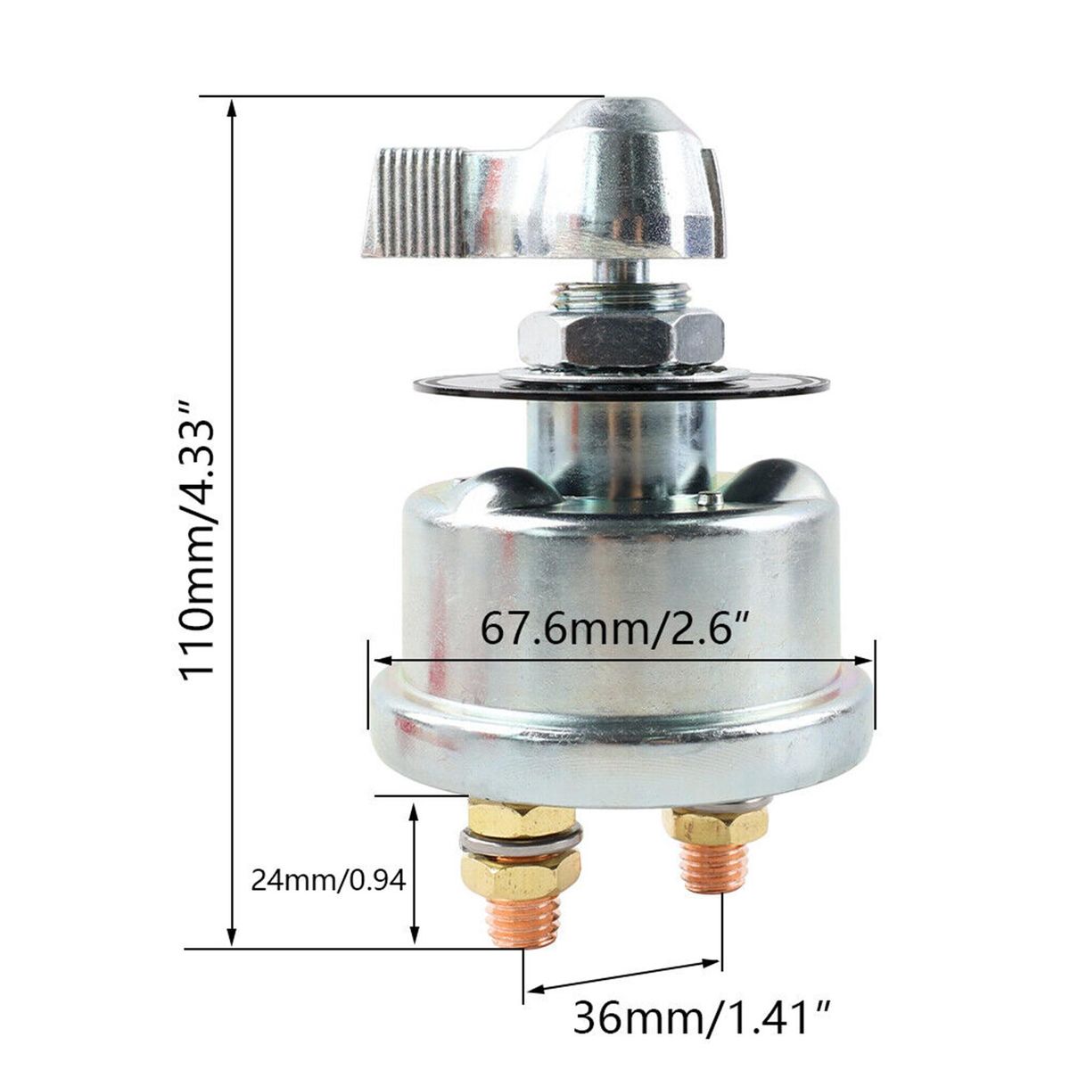 200A 12V-24V Master Battery Disconnect Switch Battery Power Cut Off Switch for Car Vehicle Truck Boat (Aluminium Housing, On/Off)