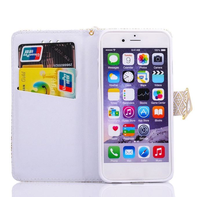 New Diamond Buckle Leather Flip Wallet Case Cover Stand Strap For IPhone 6