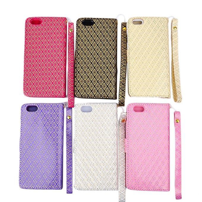 New Diamond Buckle Leather Flip Wallet Case Cover Stand Strap For IPhone 6