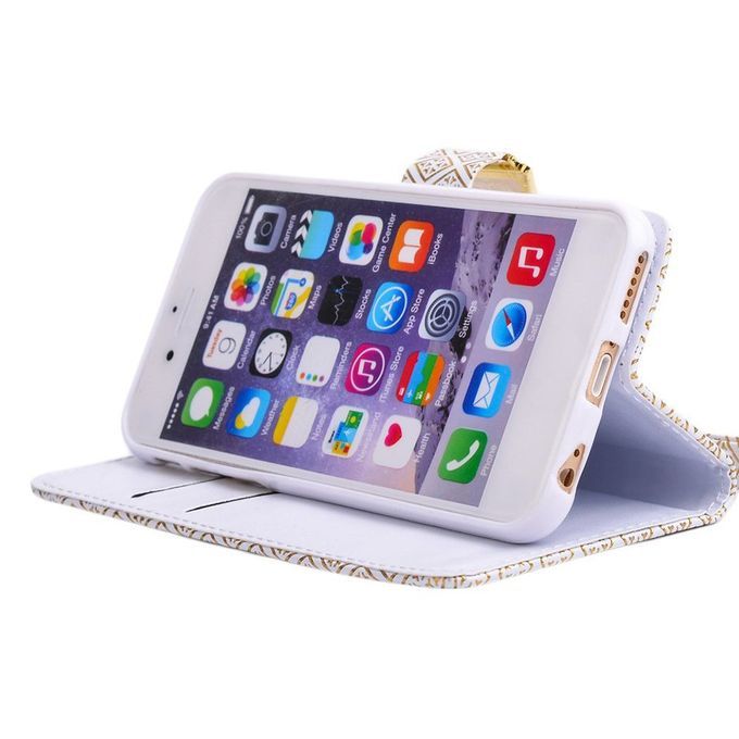 New Diamond Buckle Leather Flip Wallet Case Cover Stand Strap For IPhone 6