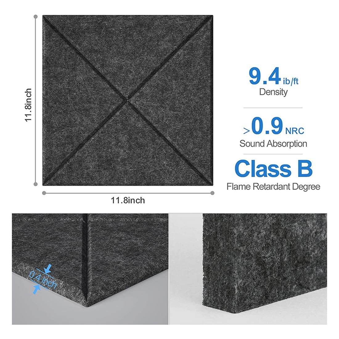12 Pcs Acoustic Panels,for Acoustic Treatment,Wall