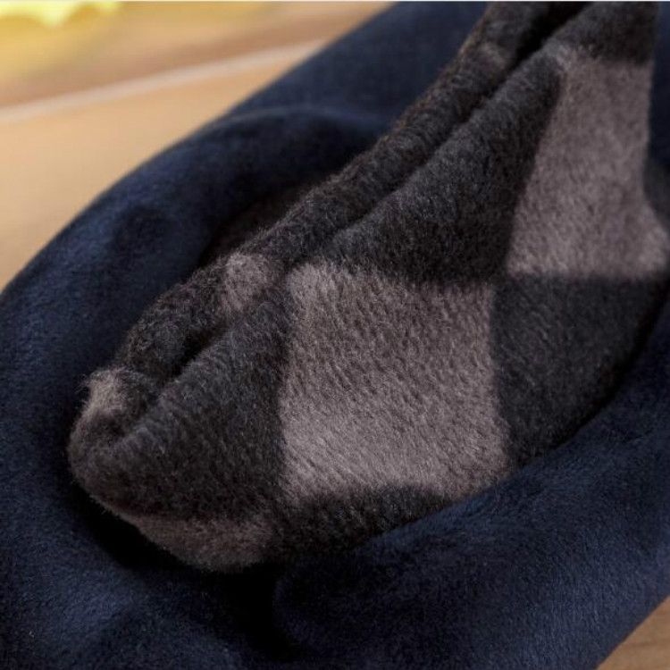 Men Thicken Winter Warm Boat Socks Elastic Indoor Floor Socks(Black)