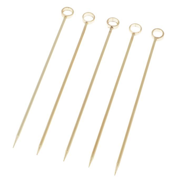 5pcs Stainless Steel Cocktail Fruit Sticks Bar Circle  Circle -Gold