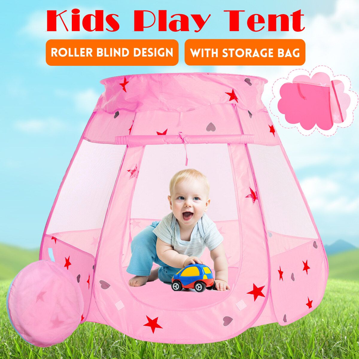 Princess Castle Prince Kids Play House Tent Children Kids Indoor/Outdoor Party Pink