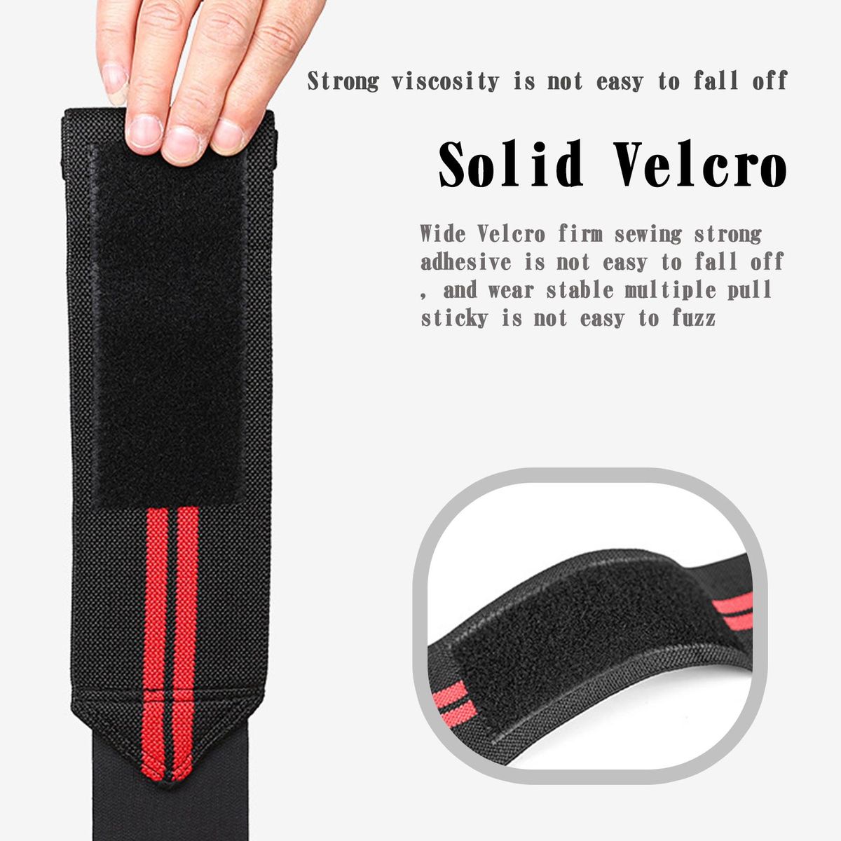 1Pc Wrist Guard Weight Lifting Wrist Strap Red Black