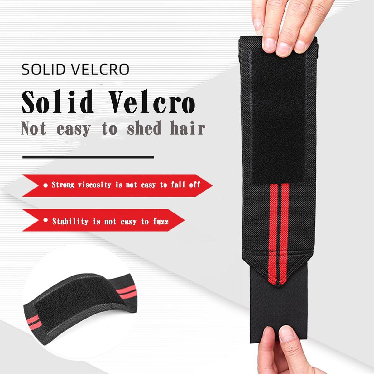 1Pc Wrist Guard Weight Lifting Wrist Strap Red Black