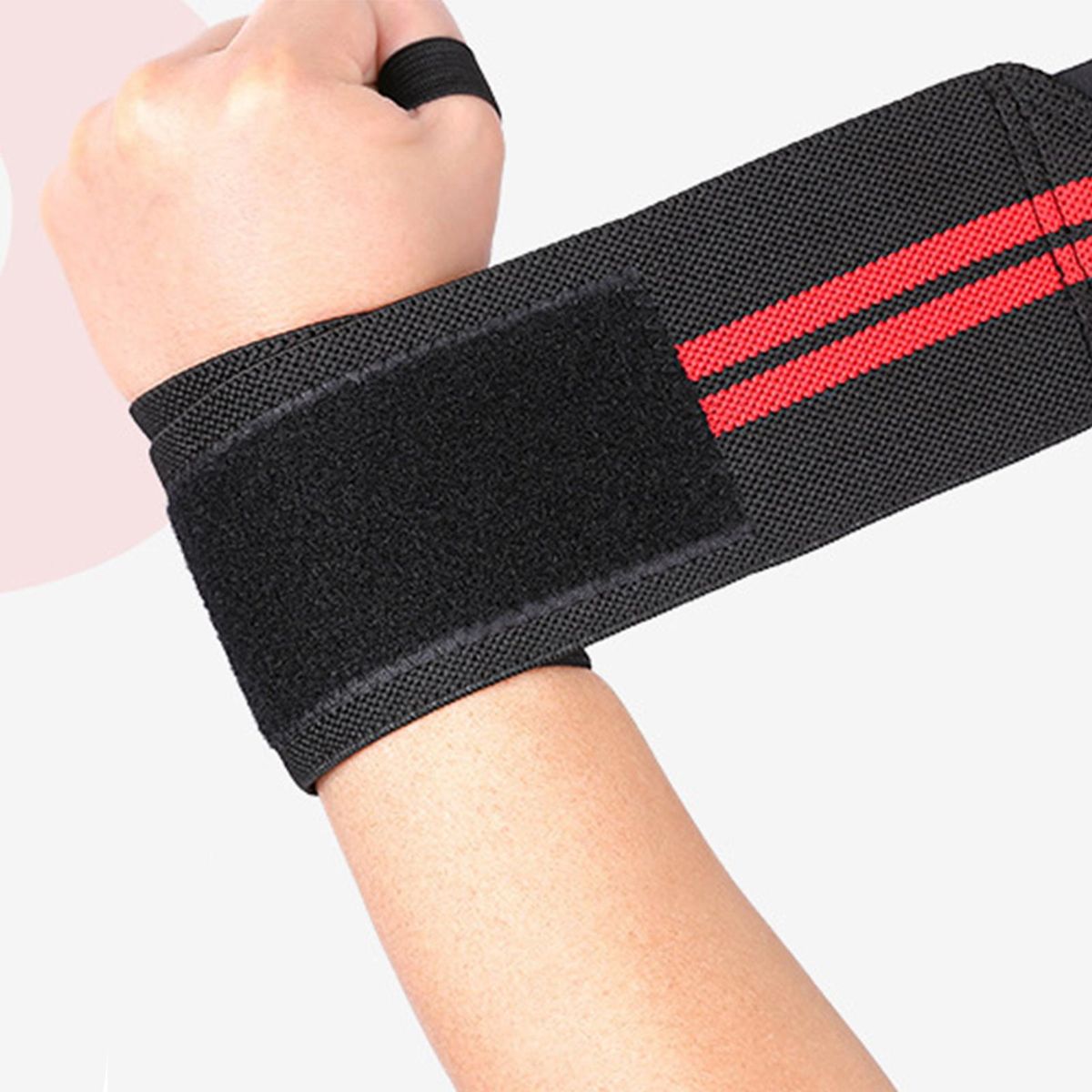 1Pc Wrist Guard Weight Lifting Wrist Strap Red Black