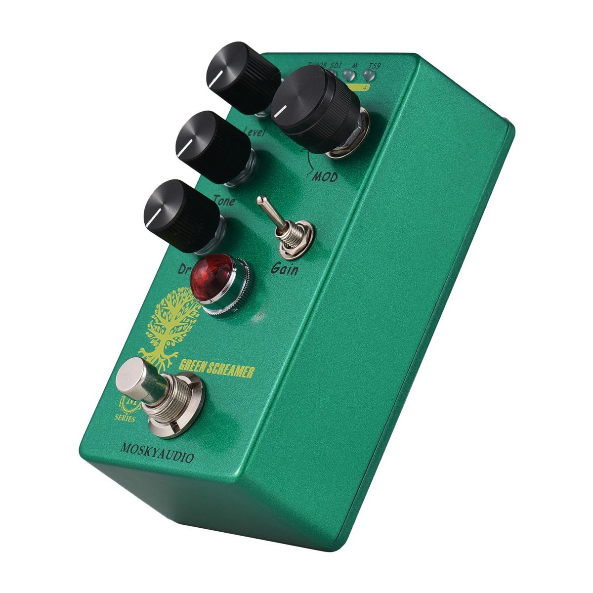 MOSKYAudio Booster/Overdrive Guitar Effect Pedal 4 Mode Switch & Level/Tone/Drive Controls Compact Portable Digital Overdrive Guitar Effector Effect Processor for Electric Guitar - GREEN SCREAMER