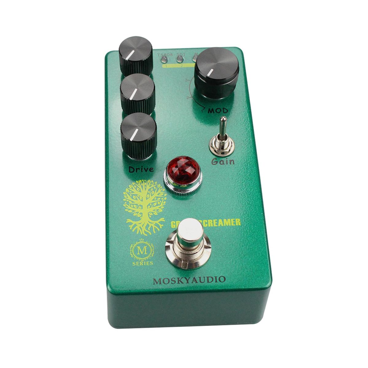 MOSKYAudio Booster/Overdrive Guitar Effect Pedal 4 Mode Switch & Level/Tone/Drive Controls Compact Portable Digital Overdrive Guitar Effector Effect Processor for Electric Guitar - GREEN SCREAMER