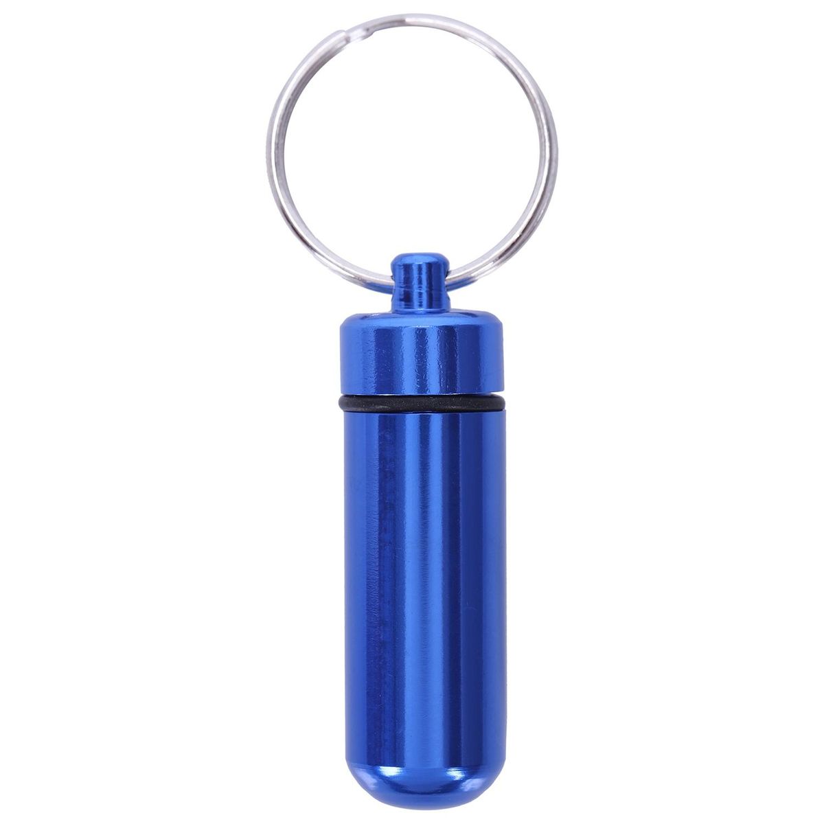 Royal Blue Aluminum Pill Tablet Case Box Cylinder Holder w